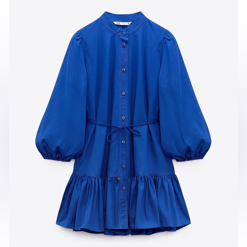 Zara ruffled shirt dress